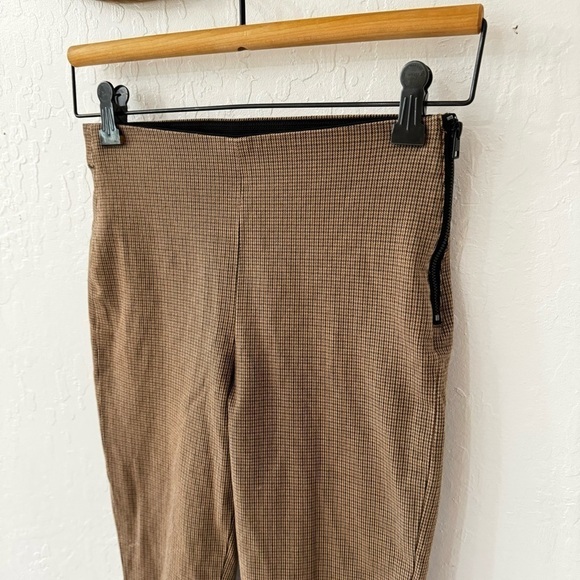 Everlane Side Zip Button Closure Pull On Stretch Coco Plaid Ankle Crop Pant 00 - Picture 4 of 15